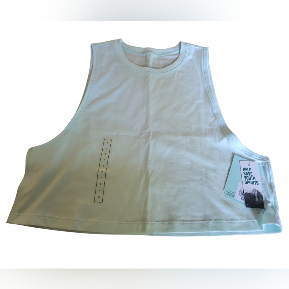 Womens cropped muscle tank mint froth color DSG size small